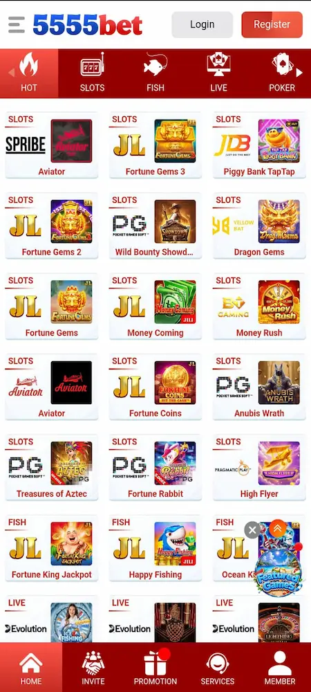 5555 Game interface